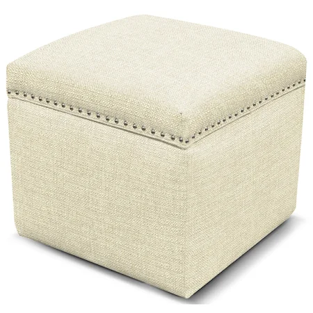 Storage Ottoman with Nailhead Trim